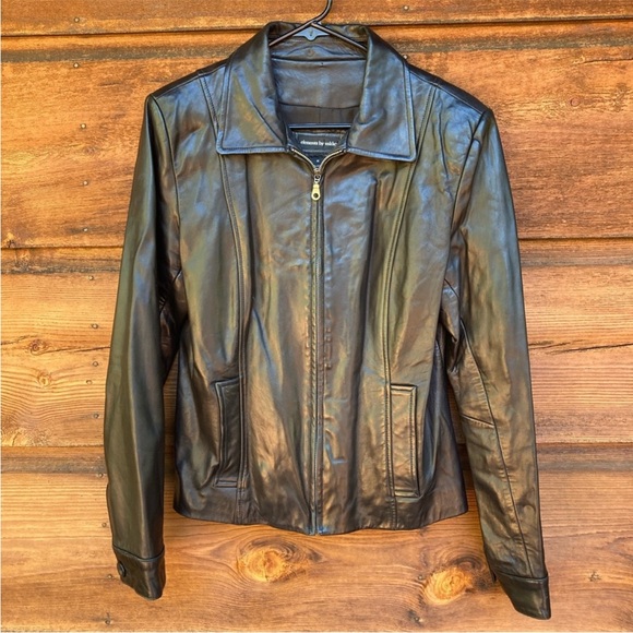 Vakko Elements Designer Vintage Black Leather Jacket - Picture 3 of 14